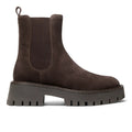 MICHAEL KORS: Stivaletto Chelsea da donna Asher in pelle scamosciata marrone con suola carrarmato