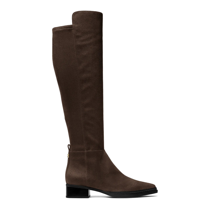 MICHAEL KORS: Stivale sopra al ginocchio da donna Lex in camoscio marrone scuro con gambale elasticizzato