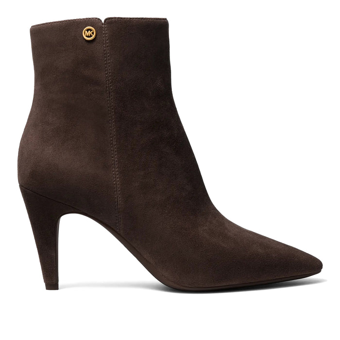 MICHAEL KORS: Stivaletto da donna Daniela in pelle scamosciata marrone scuro con tacco medio