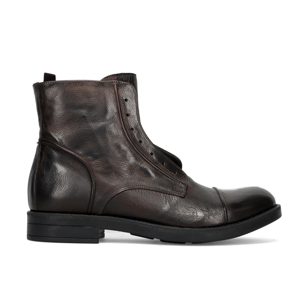 PAWELKS: Stivaletto da uomo Brushed Walkermarrone scuro in morbida pelle anticata