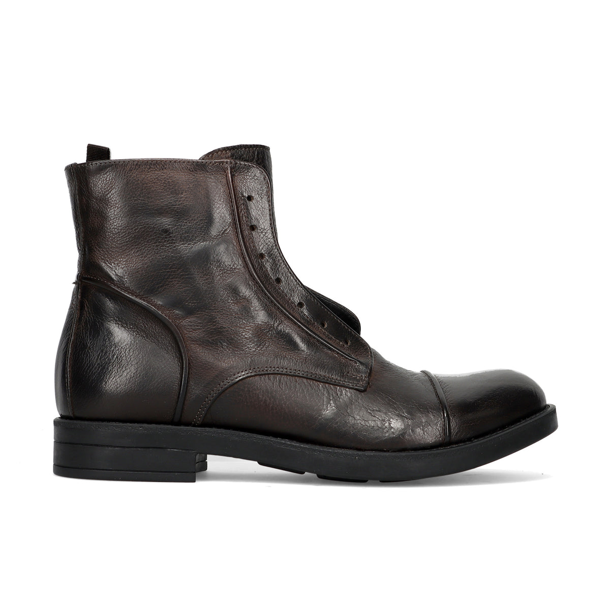 PAWELKS: Stivaletto da uomo Brushed Walkermarrone scuro in morbida pelle anticata