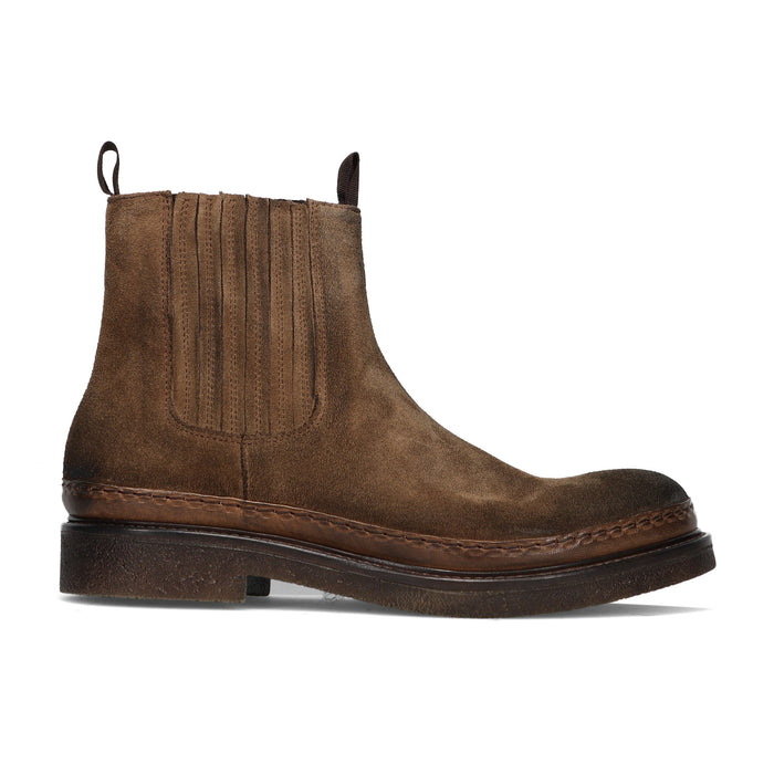 PAWELKS: Stivletto da uomo in pelle scamosciata vintage idrorepellente marrone chiaro