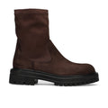 SANGIORGIO: Stivaletto da donna in camoscio idrorepellente marrone con gambale elasticizzato