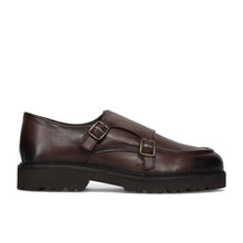 Double monk strap pelle marrone