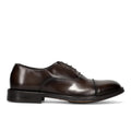 SANGIORGIO: Scarpa artigianale oxford da uomo in pelle abrasivata marrone