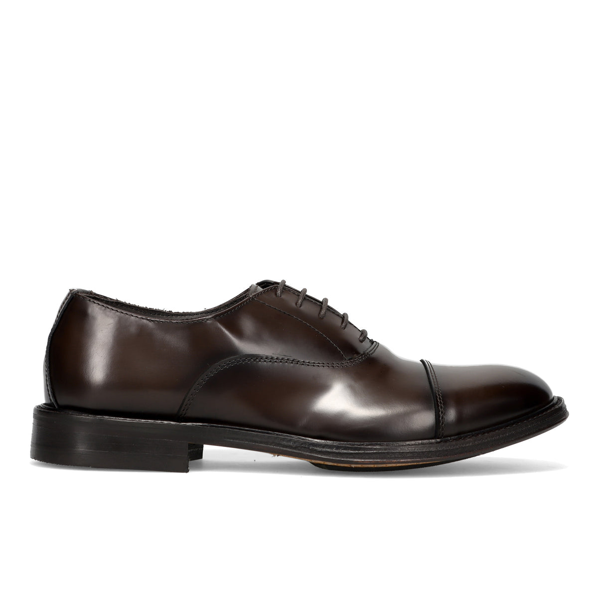 SANGIORGIO: Scarpa artigianale oxford da uomo in pelle abrasivata marrone