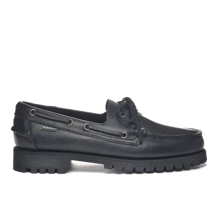 SEBAGO: Mocassino da barca in pelle nero da uomo