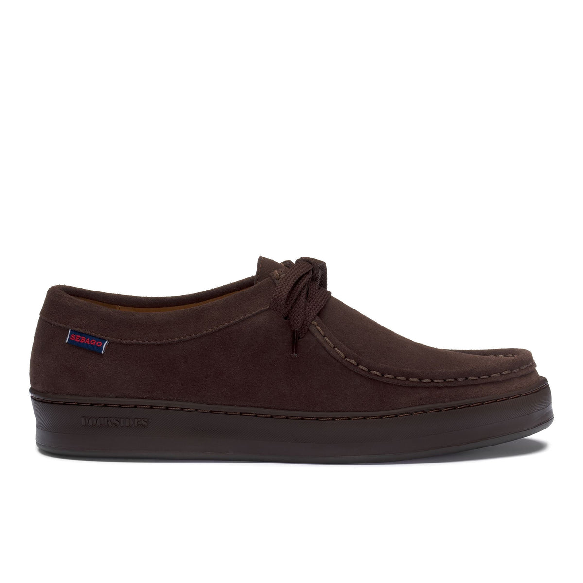 SEBAGO: Mocassini stringati da uomo Harper in pelle scamosciata idrorepellente marrone scuro