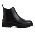 TAMARIS: Stivaletto da uomo in pelle martellata nera con zip laterale e suola in gomma