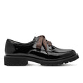 TAMARIS: Scarpa stringata da donna in ecopelle nera lucida con stringhe maculate