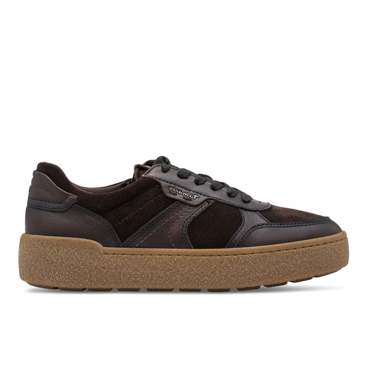 TAMARIS: Sneakers da donna in pelle e camoscio marrone scuro