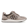 TAMARIS: Scarpa casual da donna in ecopelle beige e animalier con zip