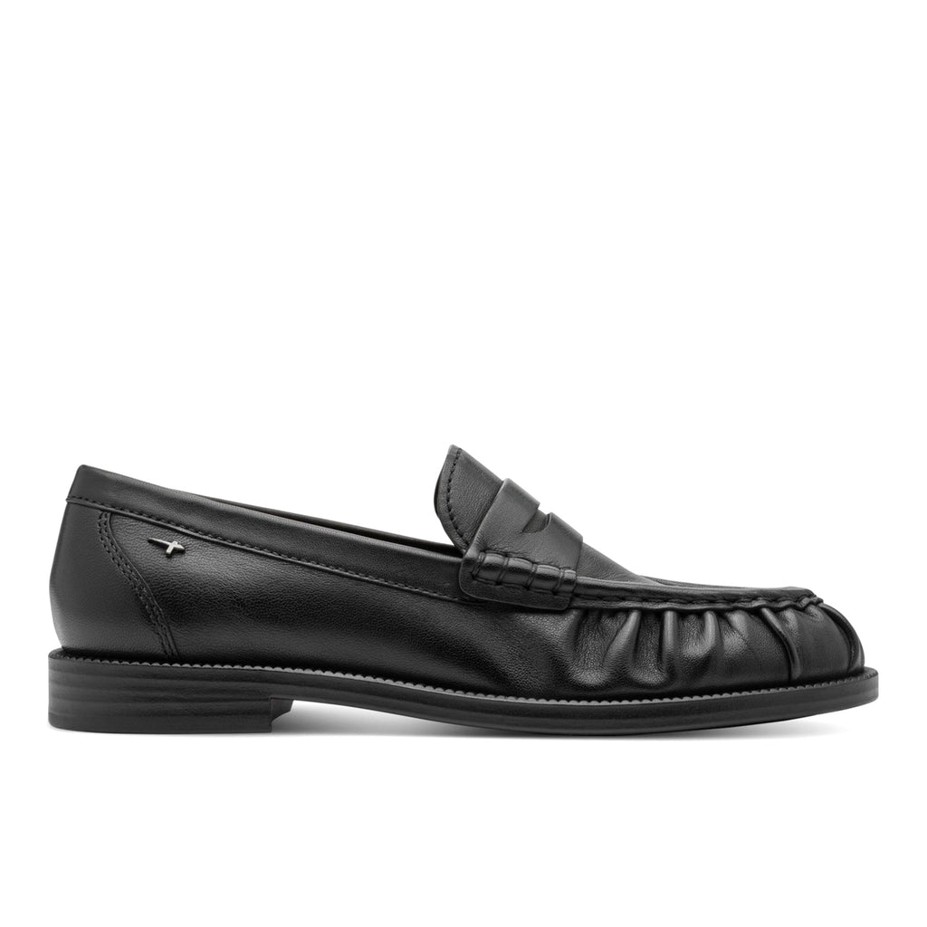 TAMARIS: Scarpa comoda da donna in pelle arricciata nera