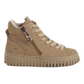TAMARIS: Sneaker high top da donna in pelle beige con zip laterale