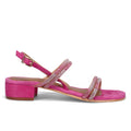 Fusion: Sandalo Fusion in pelle fucsia con strass e tacco comodo