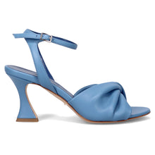 Sandali grelis in nappa azzurra con cinturino e tacco medio