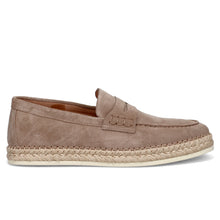 Mocassino rossano bisconti in suede antilope con guardolo in corda