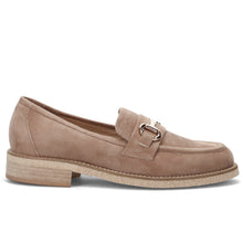 Mocassino da donna luca grossi in camoscio beige con morsetto