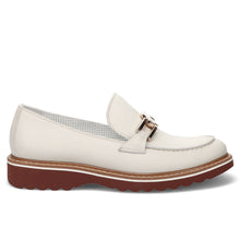 Mocassino da donna officinevenete in pelle bianca con morsetto