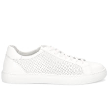 Sneakers da uomo rossano bisconti in pelle traforata bianca