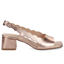 Sandalo da donna sangiorgio in pelle metallizzata rame con tacco comodo