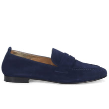 Mocassino da donna sangiorgio in camoscio sfoderato blu