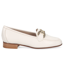 Mocassino da donna sangiorgio in pelle bianco latte con morsetto