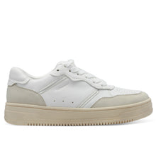 Sneaker vegana da donna tamaris bianca e grigio chiaro