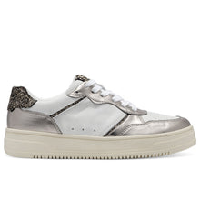 Sneaker vegana da donna tamaris bianca e argento