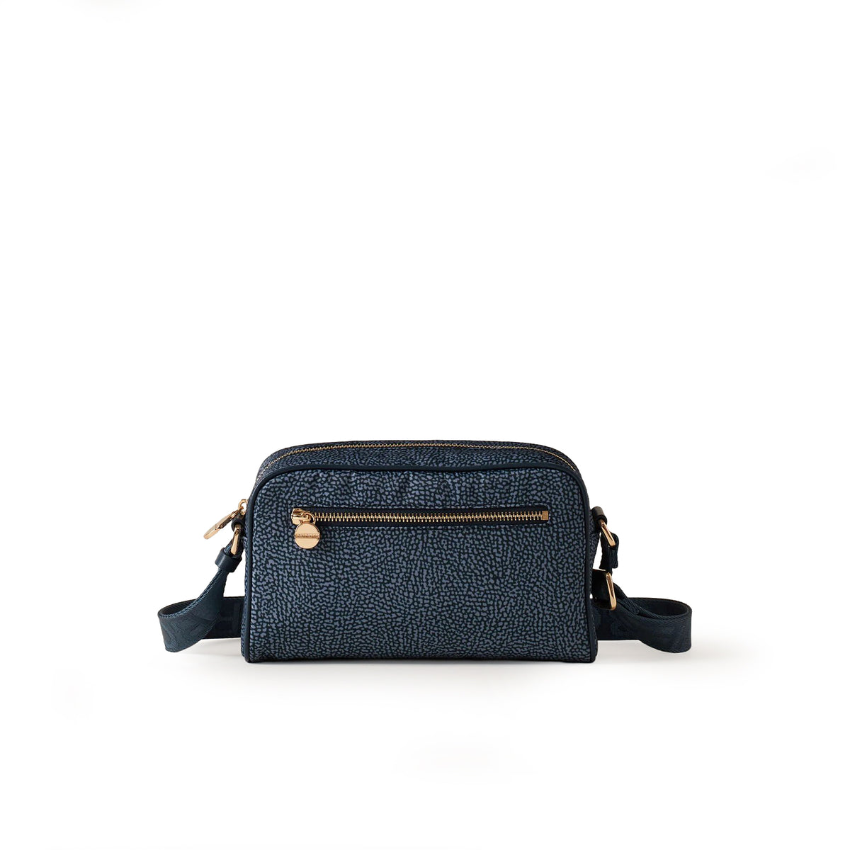BORBONESE: Borsa a tracolla Borbonese Camera Case in nylon riciclato OP blu lapis