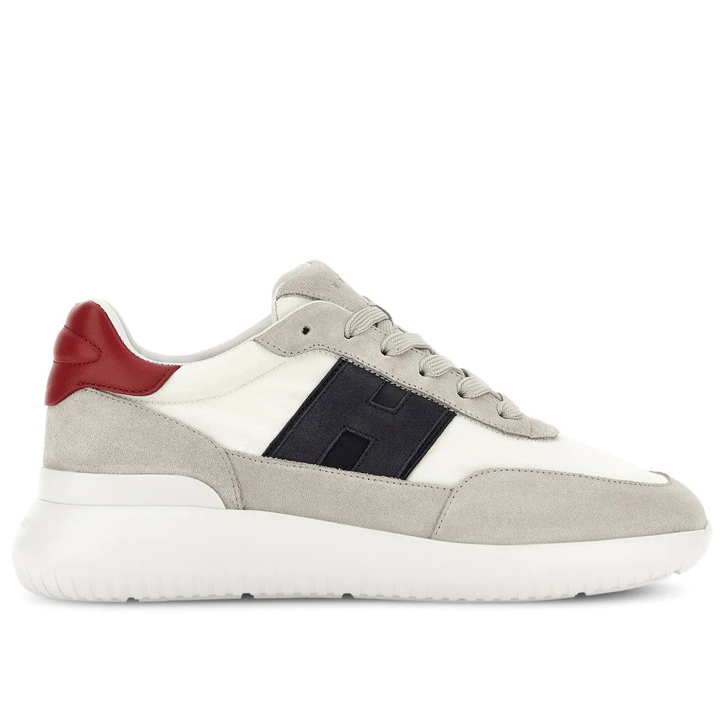 Hogan: Sneakers da uomo Hogan Interactive³ bianca, grigia, blu e rossa in suede e tessuto