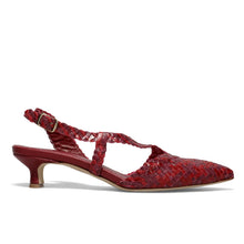 Sling back intreccio rosso