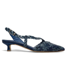 Sling back intreccio jeans