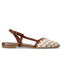 Slingback flat intreccio milk toffe