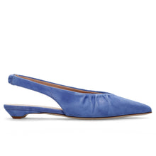 Slingback suede indaco