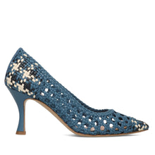 Scarpa intreccio summer blu tacco 75